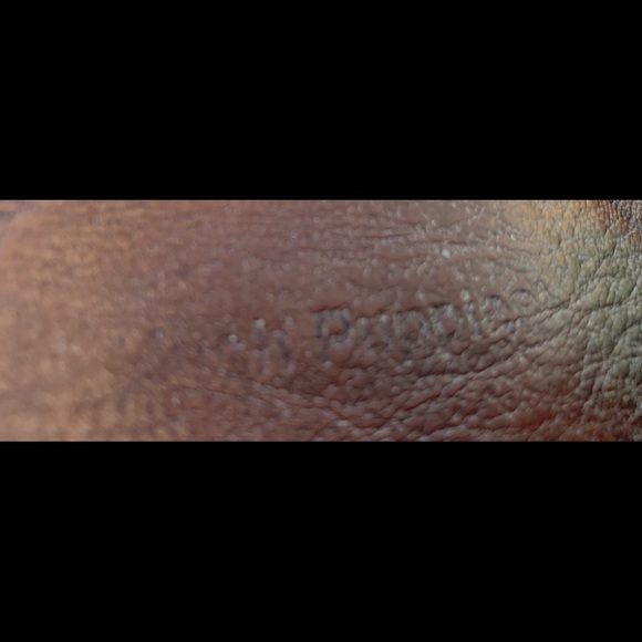 HushPuppies brown soft real leather platform wedges sandals turqoise stones US 9 - Picture 5 of 8